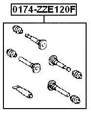 0174-ZZE120F - FRONT CALIPER SLIDE PIN KIT