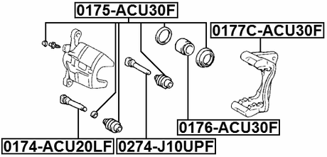 0175-ACU30F - FRONT BRAKE CALIPER REPAIR KIT (SET FOR TWO SIDES)