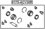 0175-ACV30R - REAR BRAKE CALIPER REPAIR KIT (SET FOR TWO SIDES)