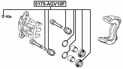 0175-AGV10F - FRONT BRAKE CALIPER REPAIR KIT (SET FOR TWO SIDES)