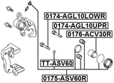 0175-ASV60R - REAR BRAKE CALIPER REPAIR KIT (SET FOR TWO SIDES)