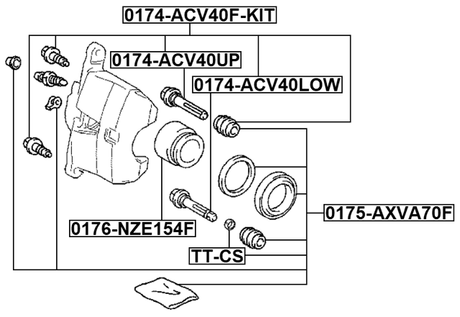 0175-AXVA70F - FRONT BRAKE CALIPER REPAIR KIT (SET FOR TWO SIDES)
