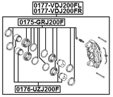 0175-GRJ200F - FRONT BRAKE CALIPER REPAIR KIT (SET FOR TWO SIDES)