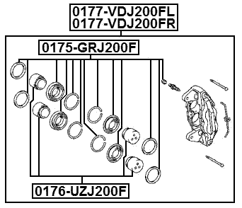 0175-GRJ200F - FRONT BRAKE CALIPER REPAIR KIT (SET FOR TWO SIDES)