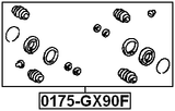 0175-GX90F - FRONT BRAKE CALIPER REPAIR KIT (SET FOR TWO SIDES)
