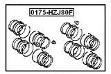 0175-HZJ80F - FRONT BRAKE CALIPER REPAIR KIT (SET FOR TWO SIDES)