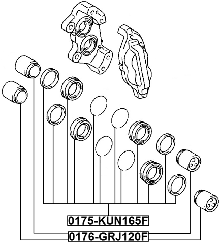 0175-KUN165F - FRONT BRAKE CALIPER REPAIR KIT (SET FOR TWO SIDES)