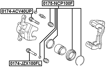 0175-NCP100F - FRONT BRAKE CALIPER REPAIR KIT (SET FOR TWO SIDES)