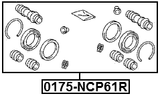 0175-NCP61R - REAR BRAKE CALIPER REPAIR KIT (SET FOR TWO SIDES)