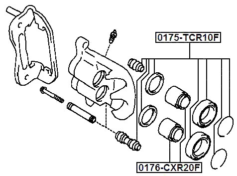 0175-TCR10F - FRONT BRAKE CALIPER REPAIR KIT (SET FOR TWO SIDES)