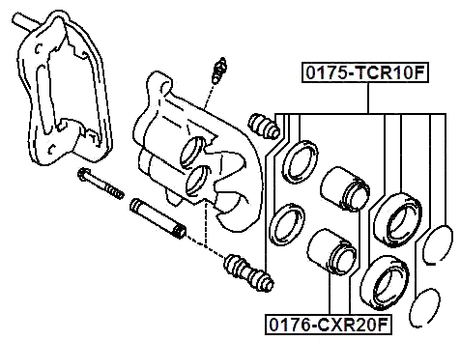 0175-TCR10F - FRONT BRAKE CALIPER REPAIR KIT (SET FOR TWO SIDES)