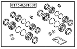 0175-UZJ100F - FRONT BRAKE CALIPER REPAIR KIT (SET FOR TWO SIDES)