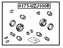 0175-UZJ100R - REAR BRAKE CALIPER REPAIR KIT (SET FOR TWO SIDES)