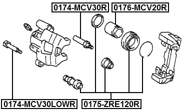 0175-ZRE120R - REAR BRAKE CALIPER REPAIR KIT (SET FOR TWO SIDES)