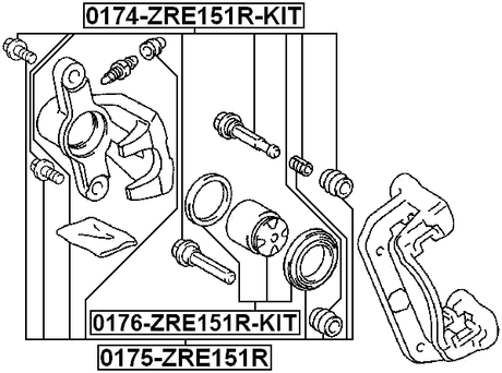 0175-ZRE151R - REAR BRAKE CALIPER REPAIR KIT (SET FOR TWO SIDES)