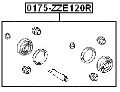 0175-ZZE120R - REAR BRAKE CALIPER REPAIR KIT (SET FOR TWO SIDES)