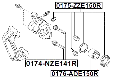 0175-ZZE150R - REAR BRAKE CALIPER REPAIR KIT (SET FOR TWO SIDES)
