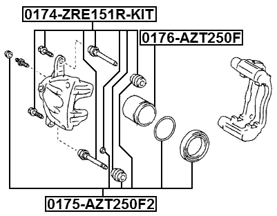 0176-AZT250F - FRONT CALIPER PISTON D57