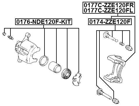 0176-NDE120F-KIT - REPAIR KIT, FRONT CALIPER PISTON D57.2