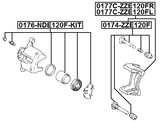0176-NDE120F-KIT - REPAIR KIT, FRONT CALIPER PISTON D57.2