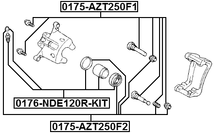 0176-NDE120R-KIT - REPAIR KIT, REAR CALIPER PISTON D34