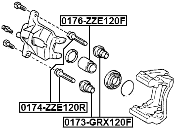 0176-ZZE120F - FRONT CALIPER PISTON D57.2