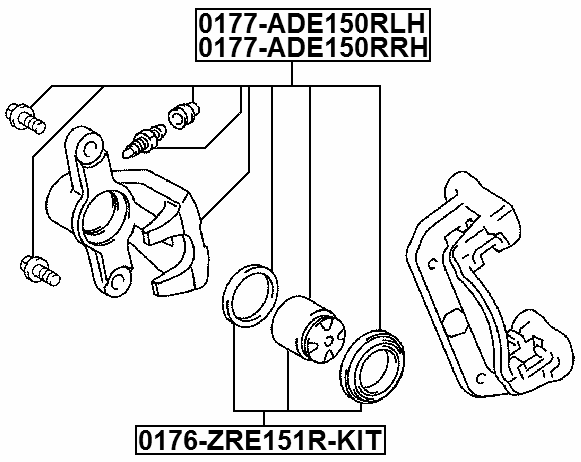 0177-ADE150RRH - REAR RIGHT BRAKE CALIPER ASSEMBLY
