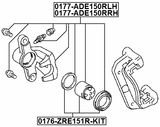 0177-ADE150RRH - REAR RIGHT BRAKE CALIPER ASSEMBLY