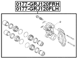 0177-GRJ120FLH - FRONT LEFT BRAKE CALIPER ASSEMBLY