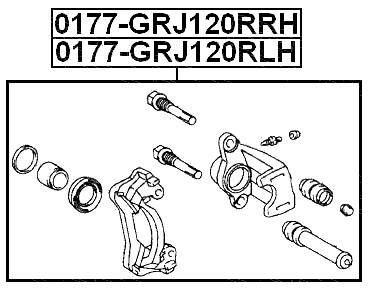 0177-GRJ120RLH - REAR LEFT BRAKE CALIPER ASSEMBLY (WITH BRACKET)