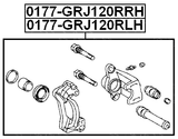 0177-GRJ120RRH - REAR RIGHT BRAKE CALIPER ASSEMBLY (WITH BRACKET)