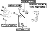 0177-MCU30FLH - FRONT LEFT BRAKE CALIPER ASSEMBLY (WITH BRACKET)