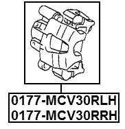 0177-MCV30RRH - REAR RIGHT BRAKE CALIPER ASSEMBLY (WITH BRACKET)