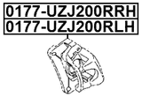 0177-UZJ200RLH - REAR LEFT BRAKE CALIPER ASSEMBLY (WITH BRACKET)