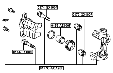 0177C-ACA20F - FRONT BRAKE CALIPER BRACKET CARRIER (WITH SLIDE PINS)