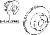 0182-120DBR - REAR WHEEL HUB