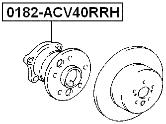 0182-ACV40RRH - REAR WHEEL HUB RH