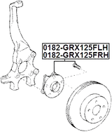 0182-GRX125FLH - FRONT WHEEL HUB LH