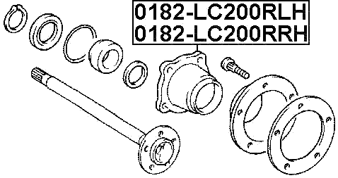 0182-LC200RLH - REAR WHEEL HUB LH