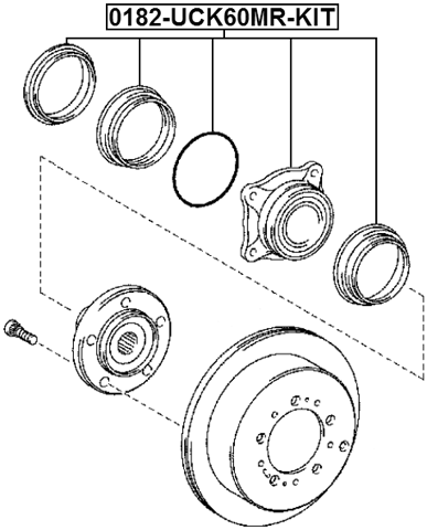 0182-UCK60MR-KIT - REAR WHEEL HUB KIT