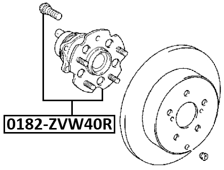 0182-ZVW40R - REAR WHEEL HUB
