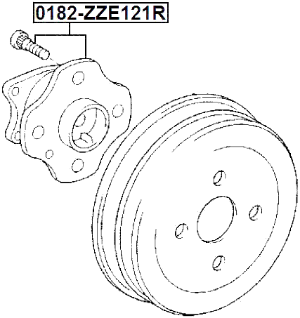 0182-ZZE121R - REAR WHEEL HUB
