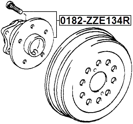 0182-ZZE134R - REAR WHEEL HUB