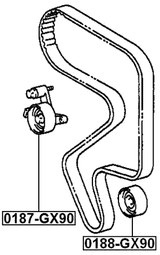 0187-GX90 - TIMING BELT TENSIONER PULLEY