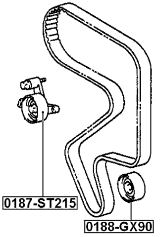 0187-ST215 - TIMING BELT TENSIONER PULLEY
