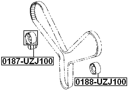 0187-UZJ100 - TIMING BELT TENSIONER PULLEY