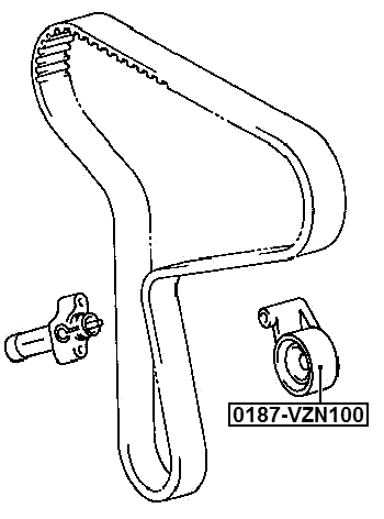 0187-VZN100 - TIMING BELT TENSIONER PULLEY