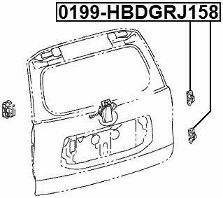 0199-HBDGRJ158 - TAILGATE HINGE