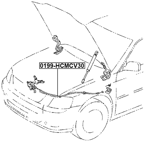 0199-HCMCV30 - CABLE ASSEMBLY HOOD LOCK CONTROL