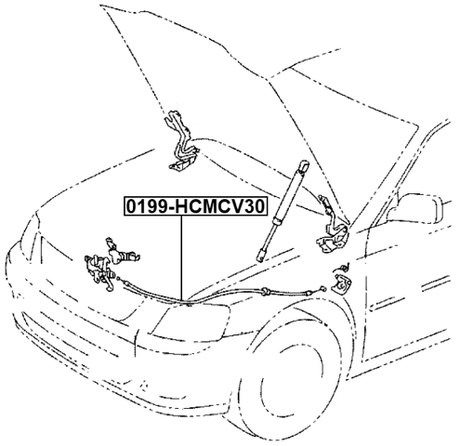 0199-HCMCV30 - CABLE ASSEMBLY HOOD LOCK CONTROL